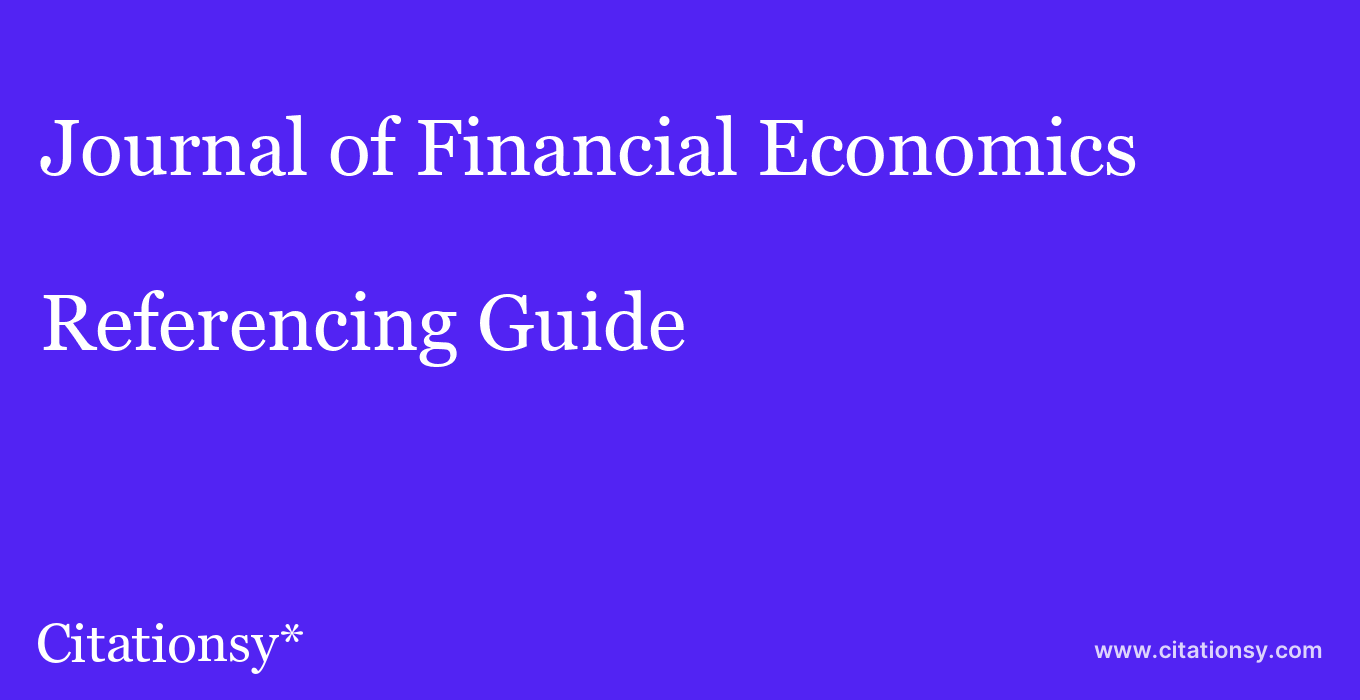 Journal of Financial Economics Pic