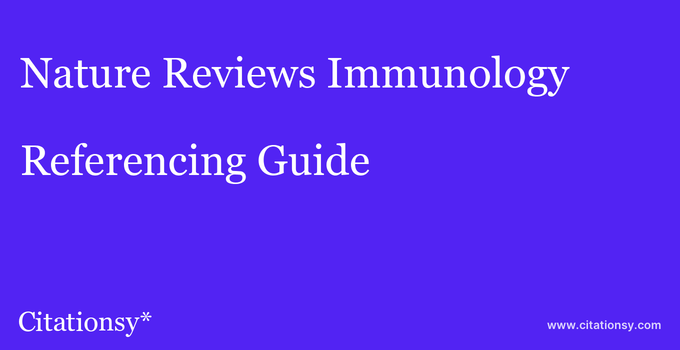 Nature Reviews Immunology Pic