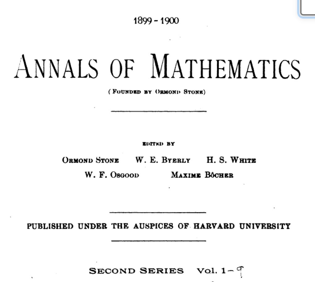 Annals of Mathematics Pic