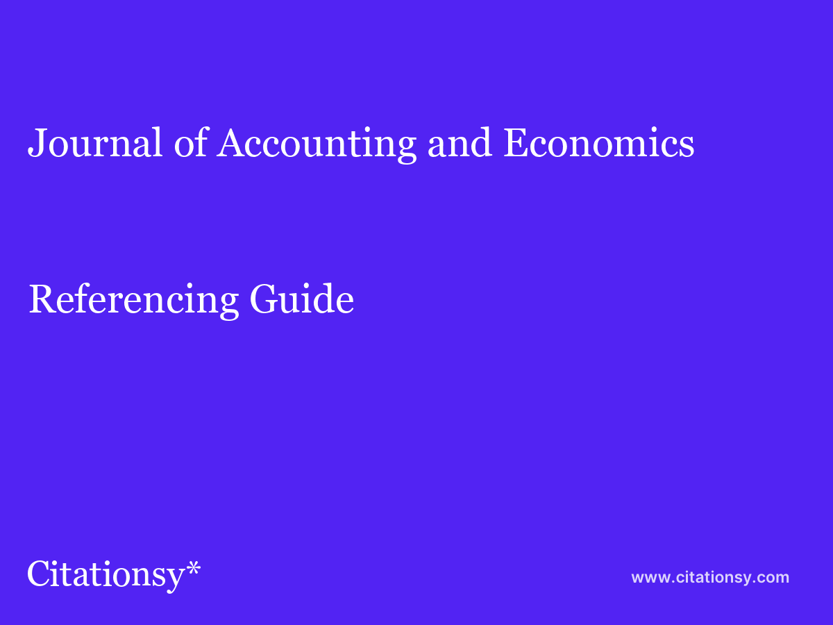 Journal of Accounting and Economics Pic