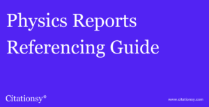 Physics Reports journal logo