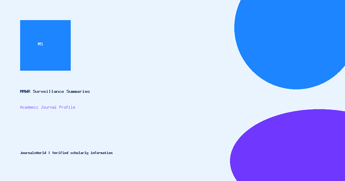 MMWR Surveillance Summaries journal profile cover