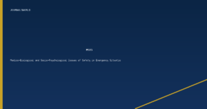 Medico-Biological and Socio-Psychological Issues of Safety in Emergency Situations journal logo