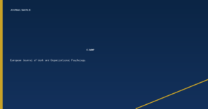 European Journal of Work and Organizational Psychology journal logo